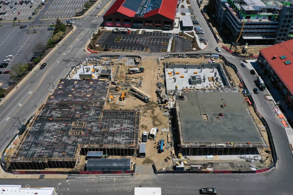 Arsenal Yards construction site aerial