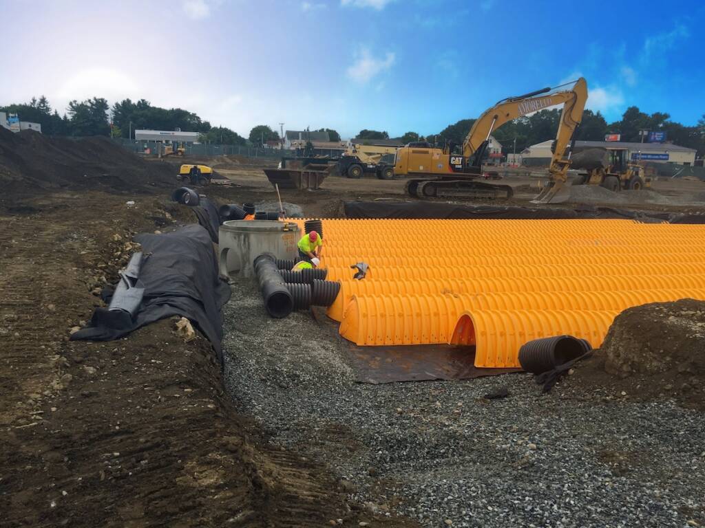 Construction site with stormwater management system