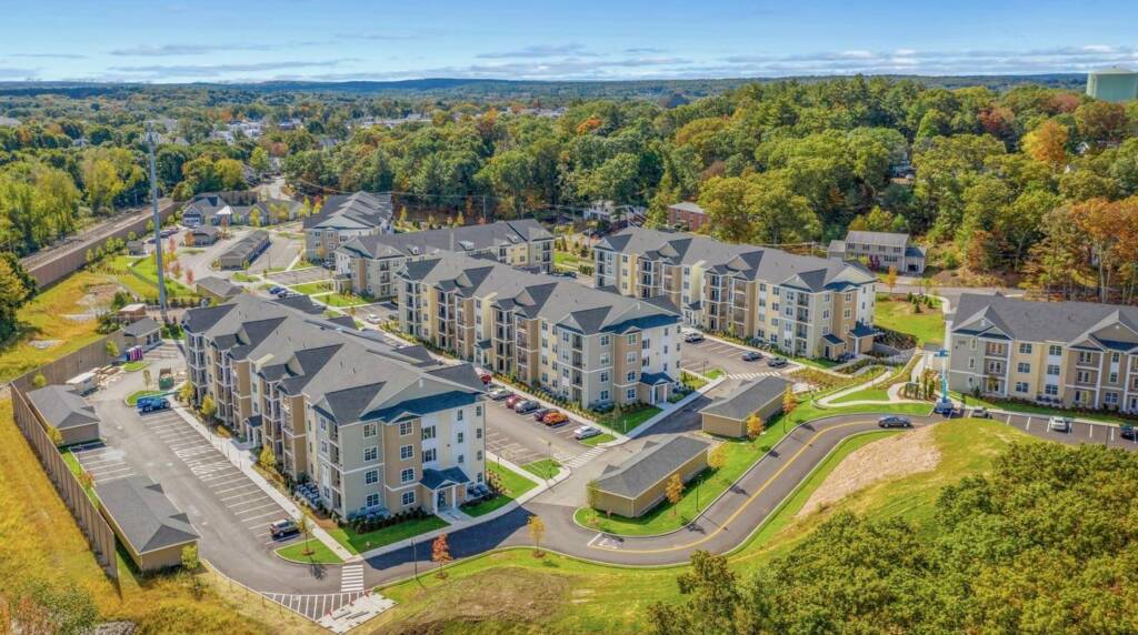 Station 117 in Franklin MA aerial of buildings